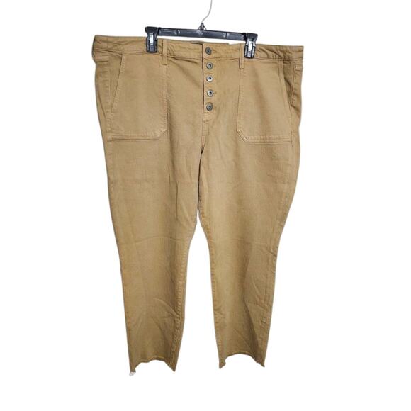 Torrid Mom Straight Vintage Stretch High Rise Golden Jean 20R Button Fly Raw Hem - Picture 4 of 7